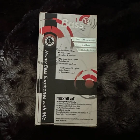 Maxell Bass 13 Earphones With Mic Black MAX199621 B-13 - Picture 5 of 5